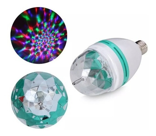 Lampara Led Giratoria Rgb Bola Boliche Luz Fiesta P. De Mayo