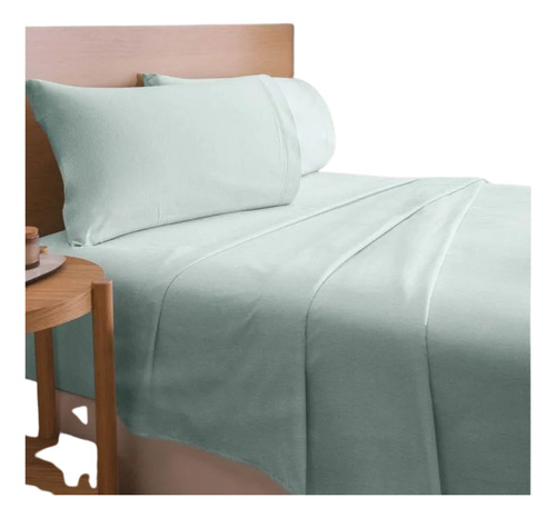 Juego De Sábanas King Size Concord De Franela Plus Color Menta