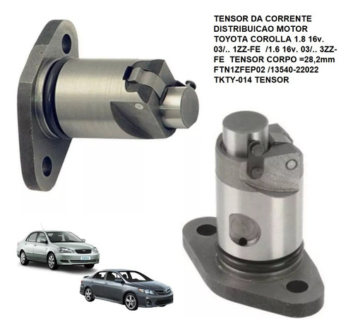 Tensor Corrente Distribuicao Corolla 1.8 16v 03/ 1zz-fe 28mm