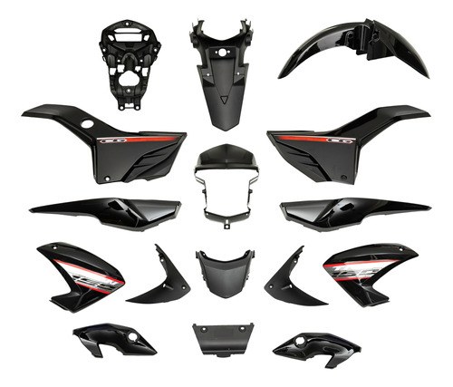 Kit Plasticos Completo Honda New Titan Cg150 Negro Mtc