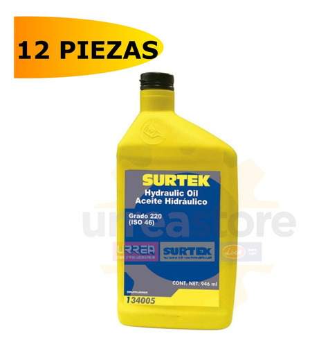 Surtek 134005 Pack 12 Aceites Hidráulico 946 Ml