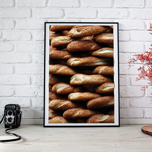 Vinilo Decorativo 40x60cm Poster Pan Con Sesamo Panaderia 