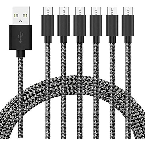 Gopala - Cable Micro Usb Para Android (6 Unidades, 5 Pies, N