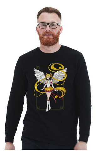 Polera Ml Sailor Moon Con Alas Anime Impresión Directa