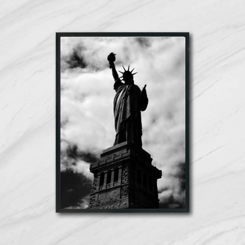 Quadro Fotografia Estátua Liberdade Preto/branca 24x18cm