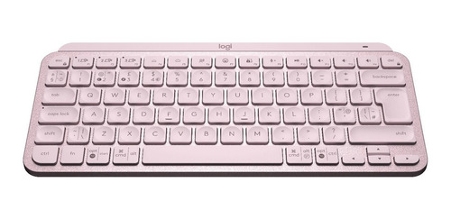 Imagen 1 de 4 de Teclado bluetooth Logitech Master Series MX Keys Mini QWERTY español España color rosa con luz blanca