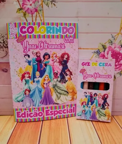 Kit 10 Revistinhas Colorir Pintar Princesas Meninas Brincar