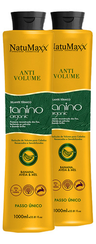Kit 2 Escova Redutora Tanino Organic Passo Único Natumaxx 1l