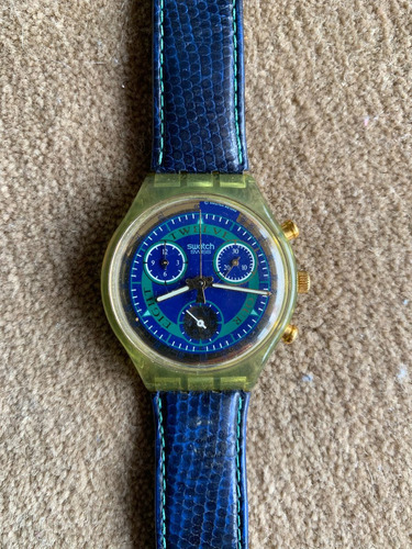 Relogio Swatch, Anos 90, Cronografico,en Otimo Estado,couro