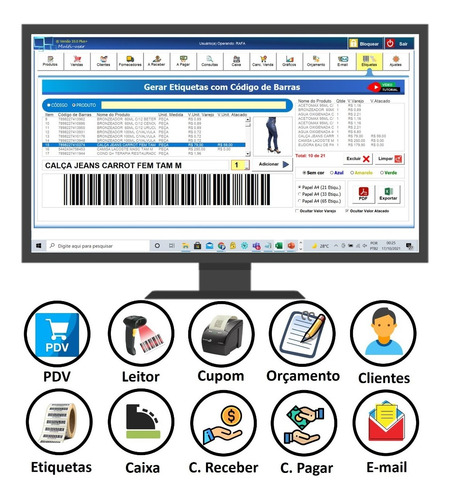 Pdv, Controle De Estoque, Vendas, Carnê, Caixa, Importa Xml