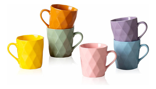 Tazas De Porcelana De 11 Onzas, Juego De 6 Tazas Para Té Y C