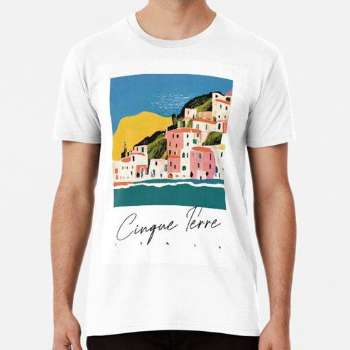 Remera Italian Cinque Terre Landscape Collage Travel Poster 