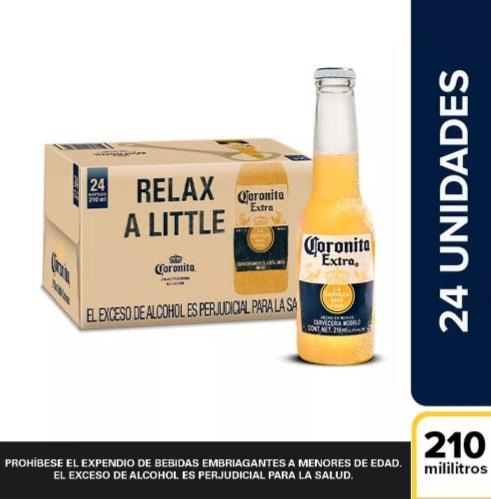 Cerveza Coronita  Caja 24 Unidades - mL a $326