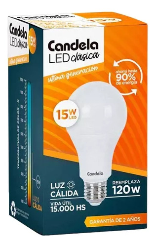 Pack X50 Lampara Led Candela 15w Luz Calida