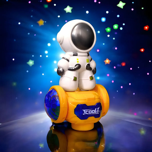 Brinquedo Hoverboard Espacial Com Astronauta Led E Música Cor Amarelo