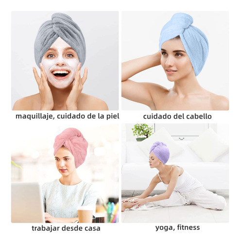 Toalla Microfibra Para Cabello 3 Pack, Toalla De Cabello