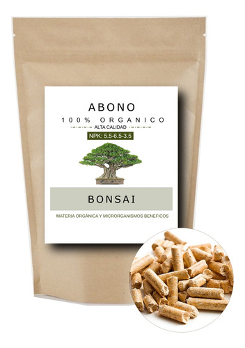 Abono Bonsai Orgánico Npk 5.5-6.5-3.5 Formato Pellets 1 Kilo