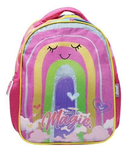 Mochila Escolar Niñas Nena Colegio Reforzada Jardin Espalda Color Rosa