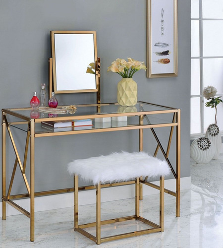 Furniture Of America Taburete Lismore Champagne - Mesa De To