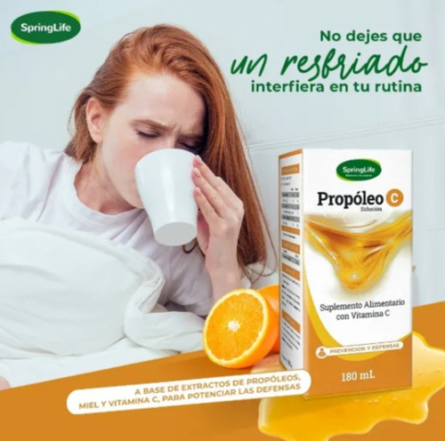 Propoleo C Springlife Suplemento Con Vit C Jarabe 180ml
