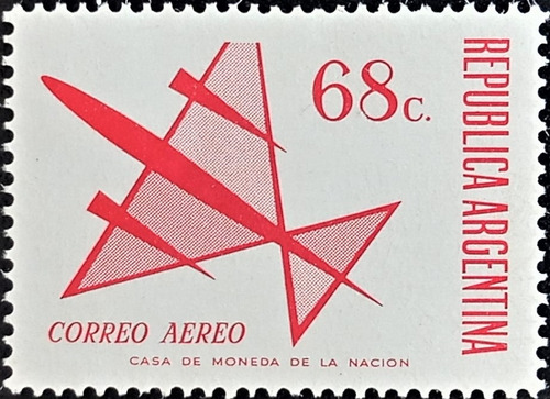 Argentina Sello Aéreo Gj 1575 68c Sin Filig 1971 Mint L17181