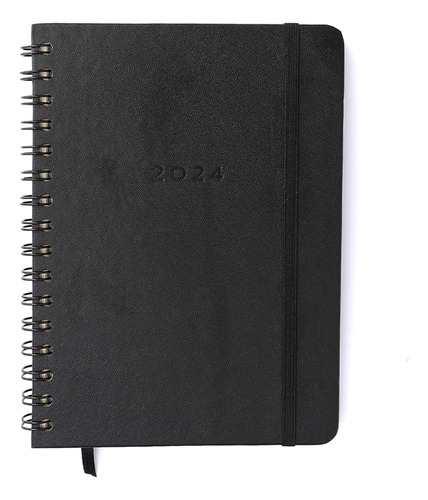 Agenda Planner A5 Cicero Wire-o Semanal Notas 2024 Cor da capa Clássica/Preta