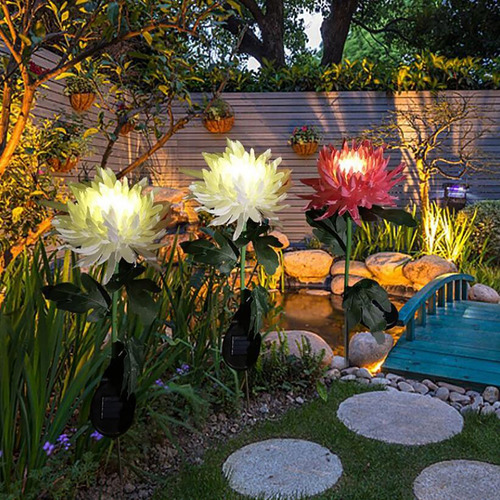 Flor De Simulación De Jardín Exterior Led Ligera, Duradera Y