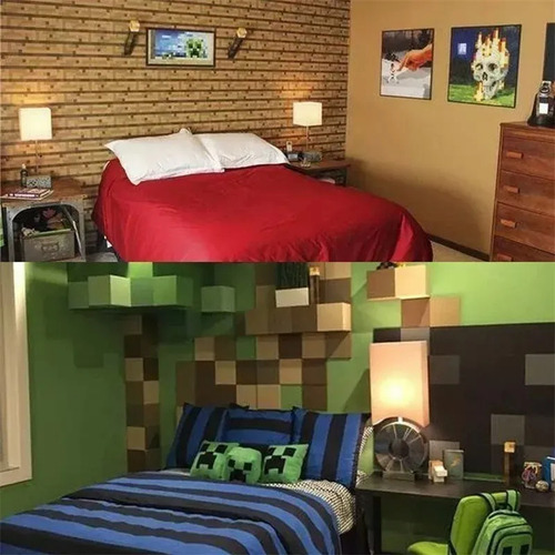 Lámpara Led Nocturna Recargable De Minecraft, 2 Unidades