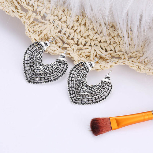 N Pendiente De Corazón Antialérgico De Plata For Mujer