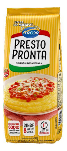 Polenta Instantánea Presto Pronta En Bolsa 490 G