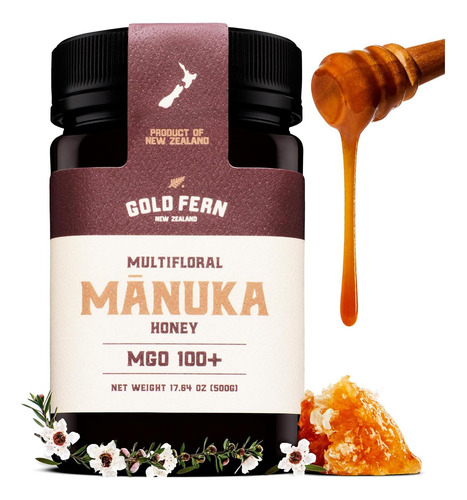 Miel De Manuka Cruda Golden Fern 500g Mgo 100+ Nueva Zelanda