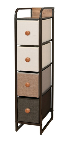 Mueble 4 Cestos Tela Estructura Acero 20x47x84cm