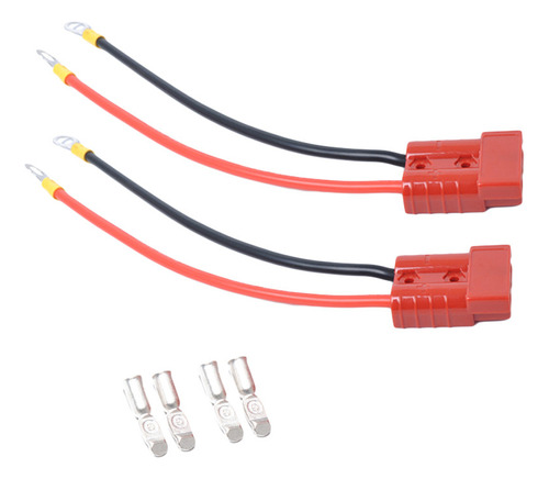 2 X Conector De Bateria Vermelho Com Fios De Extensão De 5 M