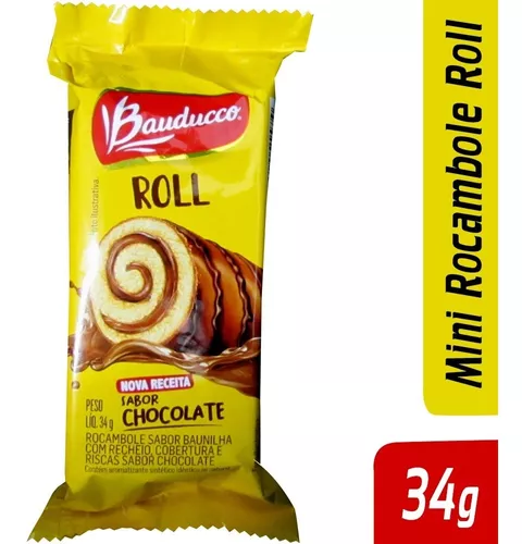 Mini Bolo Sabor Chocolate Roll Bauducco 34g