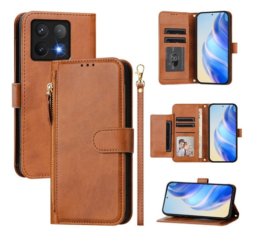 Funda Multifuncional Para Xiaomi 14t Pro/poco F6, Con Correa