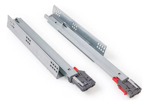 Corrediça Invisível Soft Closing Amortecedor 500mm 50cm Par Cor Prateado