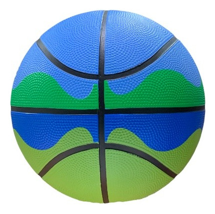 Pelota Profesional Basquet N7 Outdoor Indoor Caucho Premium Verde Azul