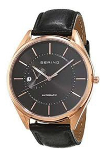 Reloj Bering Men Watch Automatic Black Rose Gold 16243-462 Color De La Correa Negro Color Del Fondo Negro