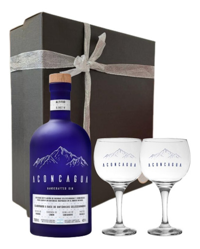 Gin Aconcagua London Dry 750 Ml Ideal Regalo Box + 2 Copones