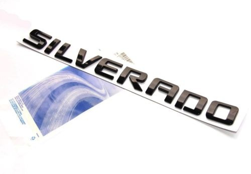 3 X Placa 3d Oem Negro Silverado Emblemas Insignia Letra 150