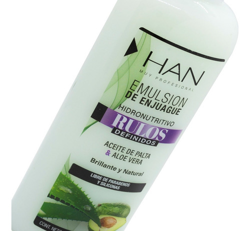 Imagen 5 de 5 de Acondicionador Han Curly Girl Hidronutritivo Rulos 500ml