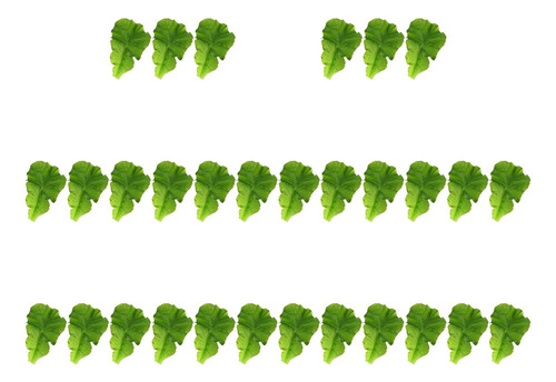 For Simular 20 Piezas De Hojas De Lechuga Verde,
