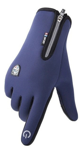 Guantes Winds Sport Moto Prueba De Agua Azul Top Racing