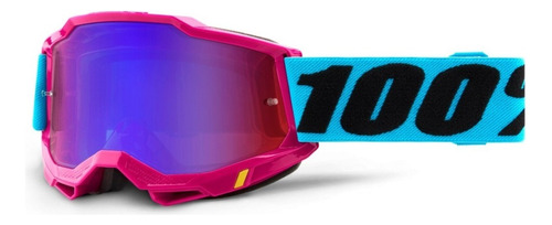 Gafas 100% Accuri 2 Pink Motocross Trail con lentes espejadas y transparentes