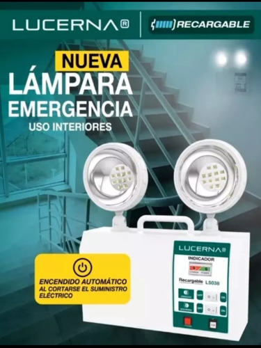 Lámpara De Emergencia Led Lucerna Doble Faro 