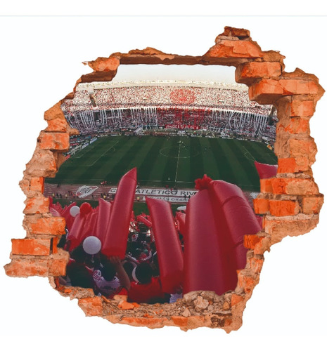 Imagen 3 de 6 de Vinilos Decorativos 3d Pared Rota Mural River Plate