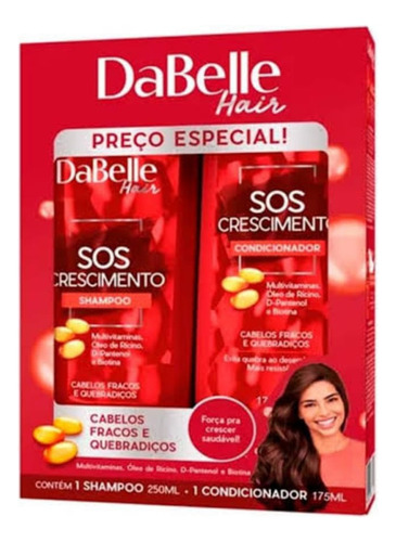 Kit Shampoo E Condicionador Dabelle Sos Crescimento 425 Ml