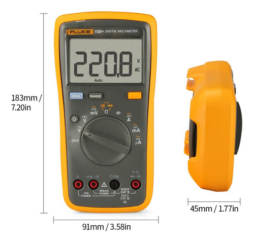 Fluke F15b+ - Multímetro Portátil Digital (4000 Cuentas)