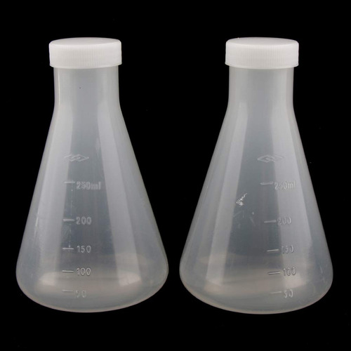 Frasco Erlenmeyer Cónico De Plástico Graduado En Laboratorio