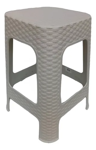 Banqueta Simil Ratan Blanca